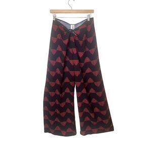 HAWAII’S FINEST HI Women’s Plus Sz 2X Red Black Geometric Design Wide Leg Pants